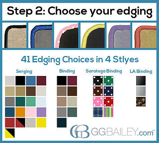 custom car floor mat edging